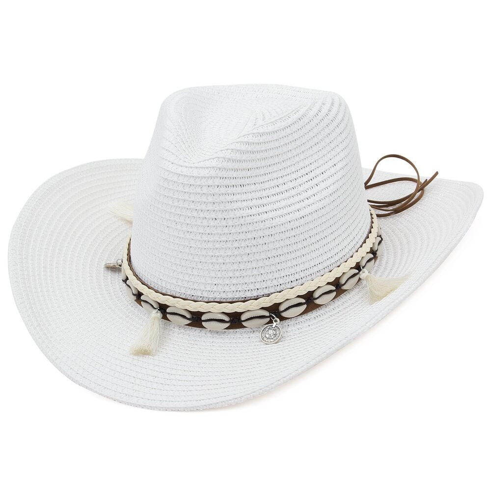 4937 Women Men’s Cowboy Hat Western Summer Straw Hat For Girls With Wide Brim